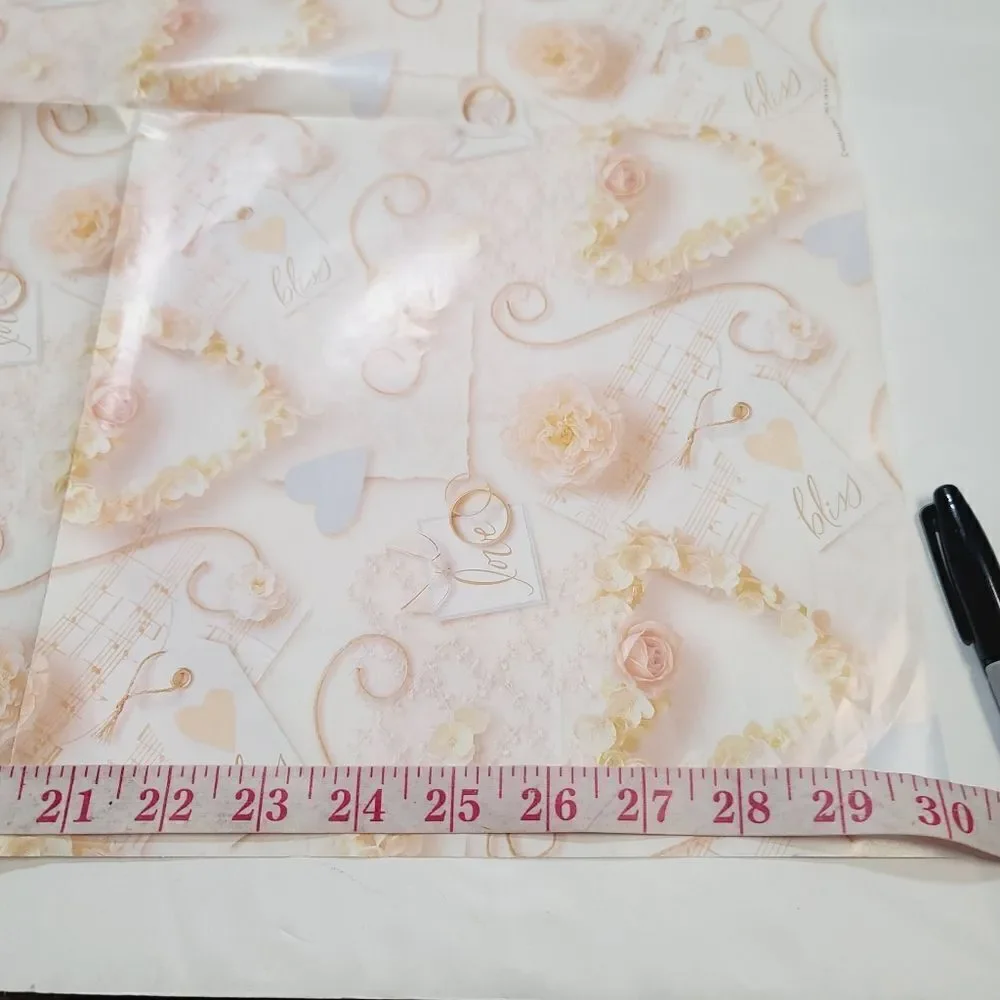 Vintage Hallmark Shabby Chic Love Wedding Bridal Shower Gift Wrap